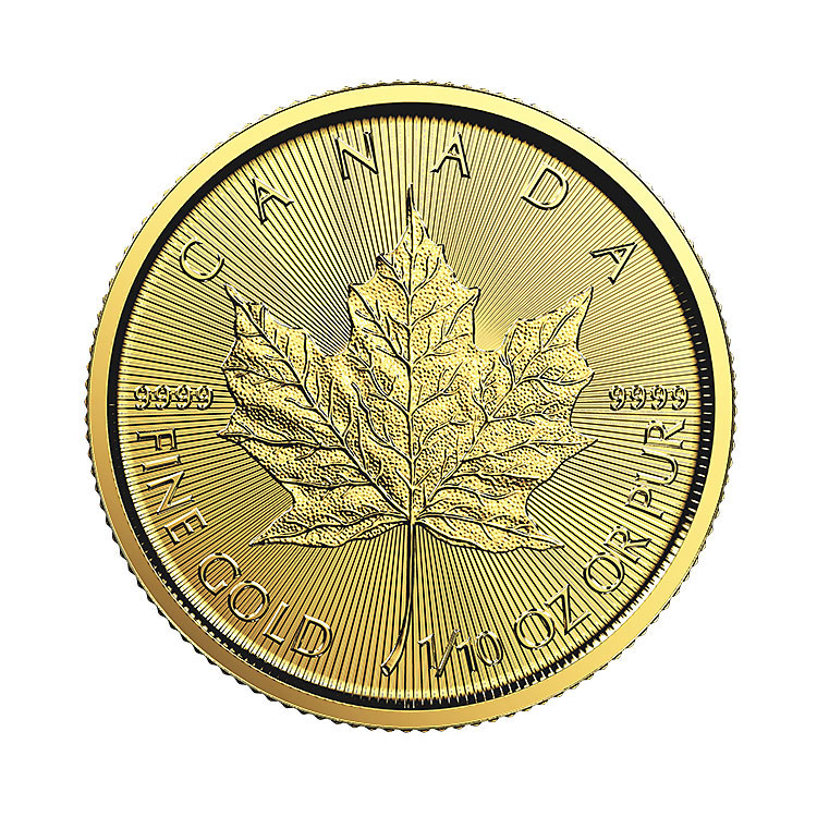 1/10 oz Canadian Gold Maple Leaf Coin (Common Date)