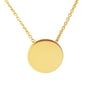 22K Gold Circle Pendant and Chain - Necklace View