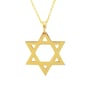 22K Gold Star of David Pendant and Chain - Necklace View