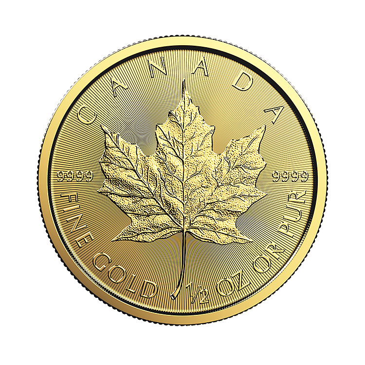 1/2 oz Canadian Gold Maple Leaf Coin (Common Date)