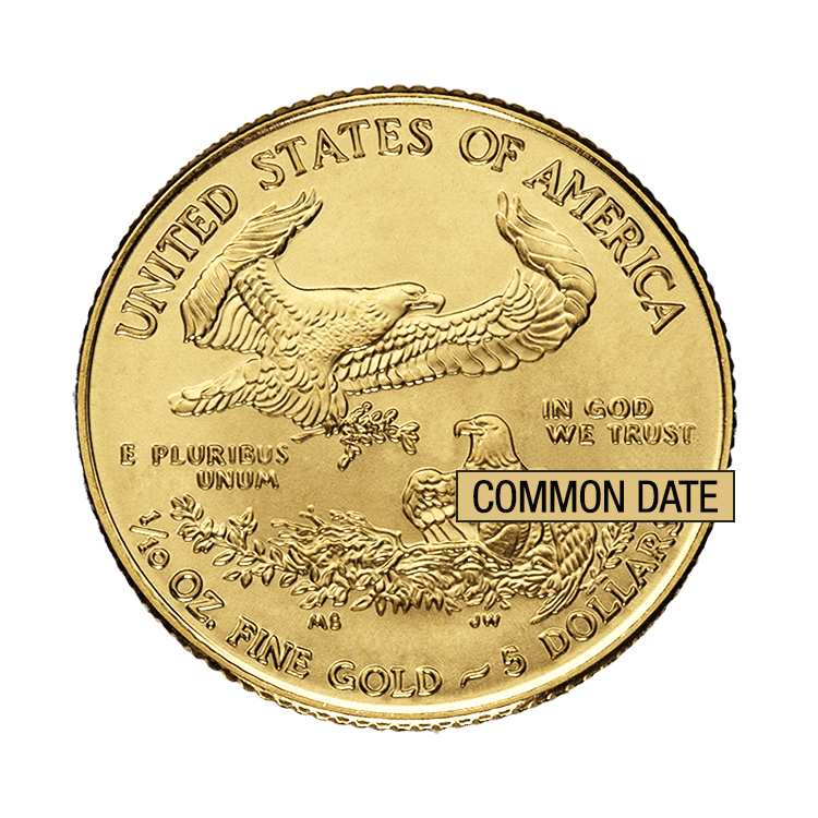 1/10 oz American Gold Eagle Coin (Common Date) - Buy Online at ...