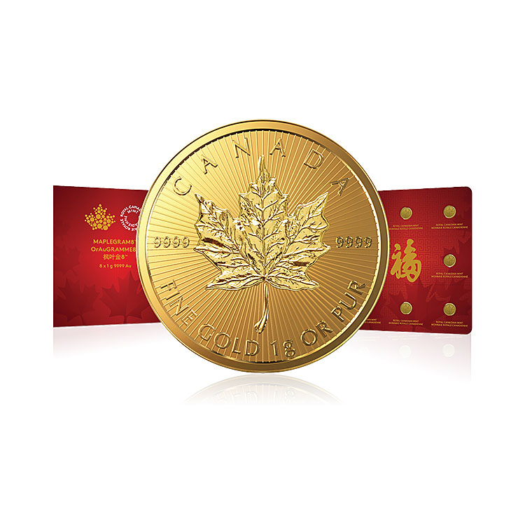 8 gram Gold Canadian Maplegram