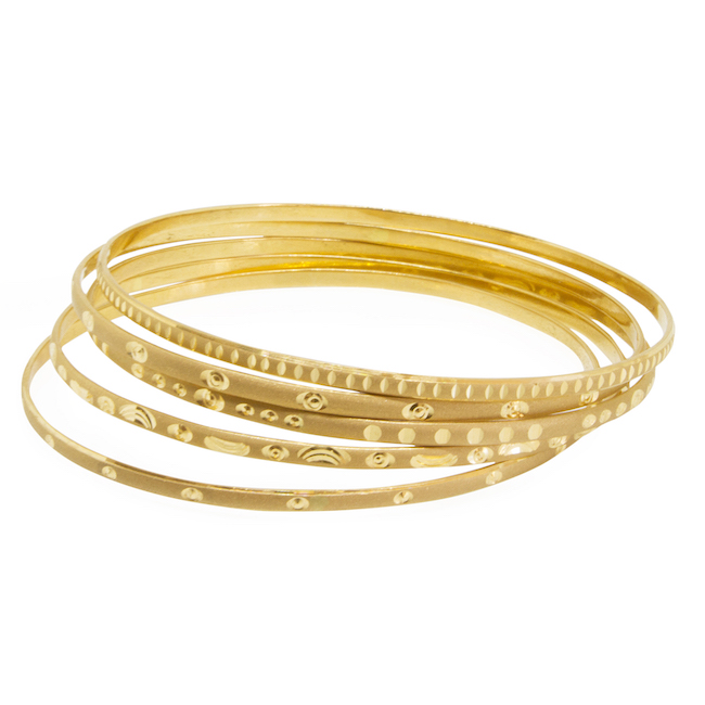 22K Set of Stamped Gold Bangles (5 Piece) - Buy Online at GoldSilver®