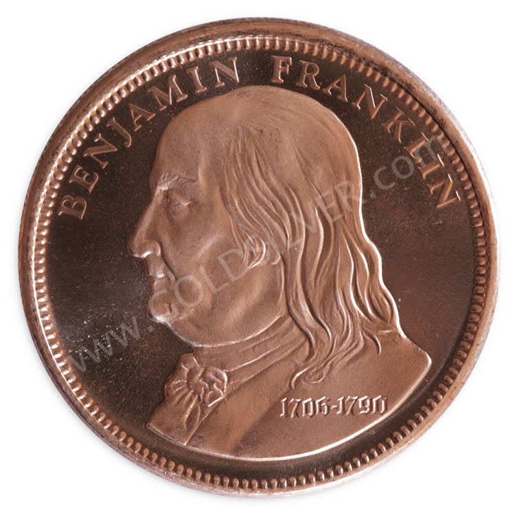 Benjamin Franklin Copper Round 1 oz