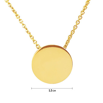 22K Gold Circle Pendant and Chain