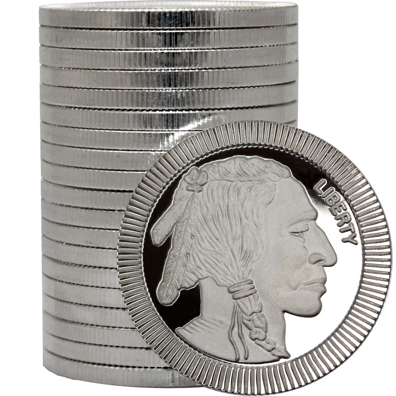 View of Buffalo Silver Round Stack