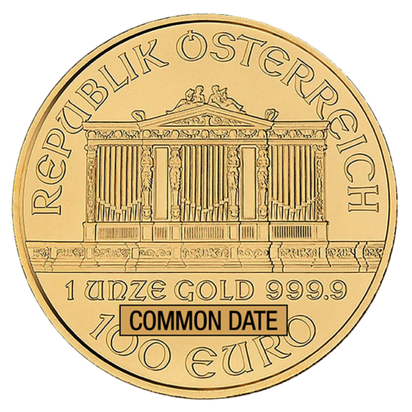 1 oz Austrian Philharmonic Gold Coin (Common Date) back