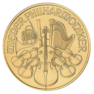 1 oz Austrian Philharmonic Gold Coin (Common Date) front