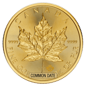 1 oz Canadian Gold Maple Leaf Coin (Common Date) front