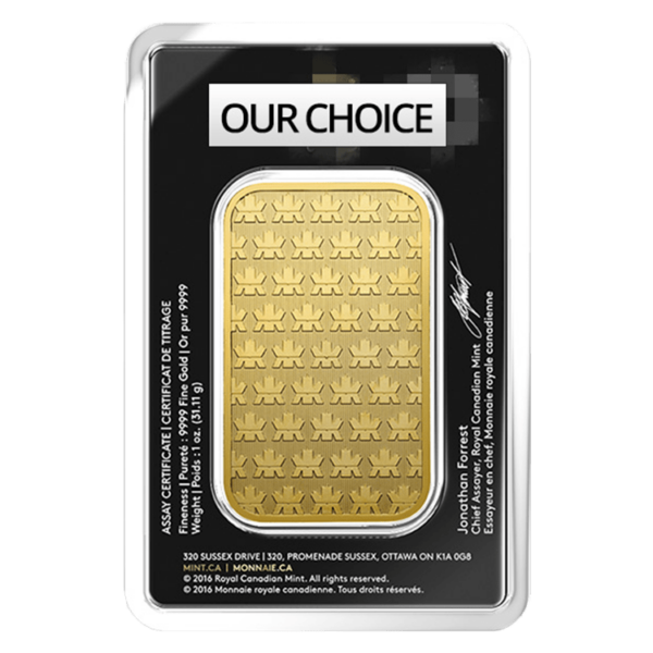 1 oz Gold Bar – Various Mints back