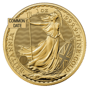 1 oz Gold Britannia Coin (Common Date) front