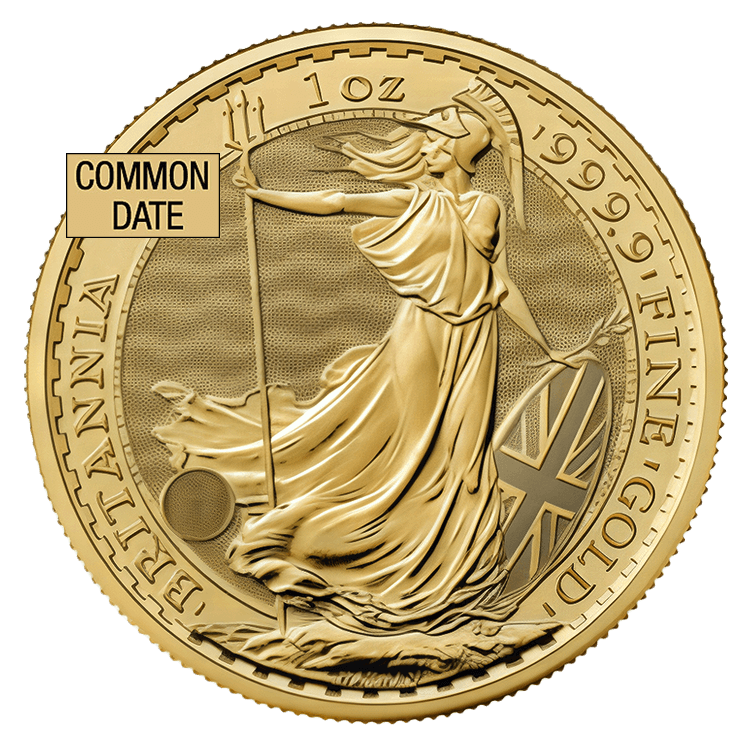 1 oz Gold Britannia Coin (Common Date) front