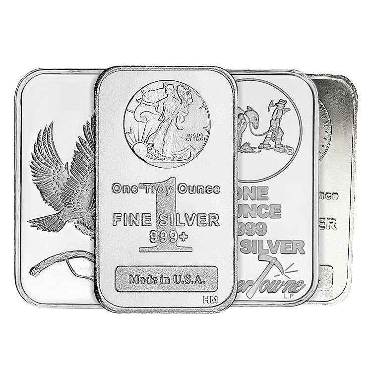 1 oz Silver Bar – Various Mints font