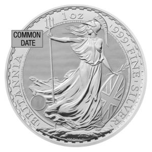 1 oz Silver Britannia Coin (Common Date) front