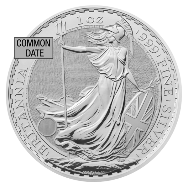 1 oz Silver Britannia Coin (Common Date) front