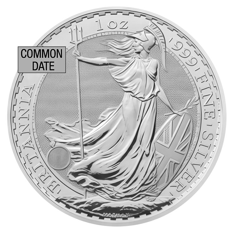 1 oz Silver Britannia Coin (Common Date) front