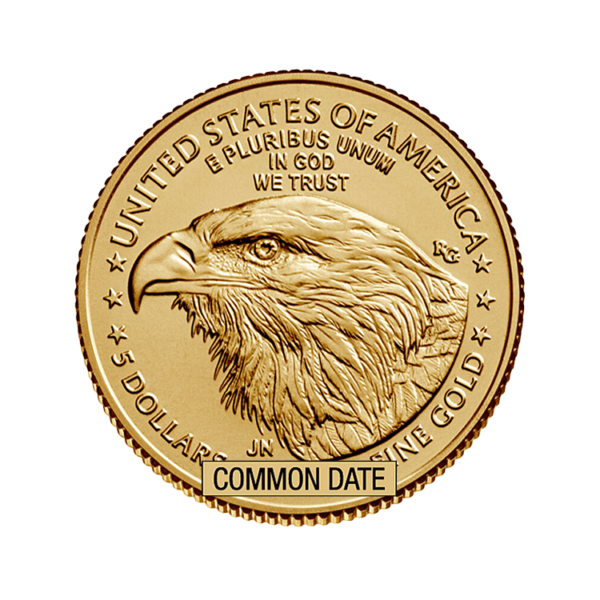 1/10 oz American Gold Eagle Coin (Common Date) back