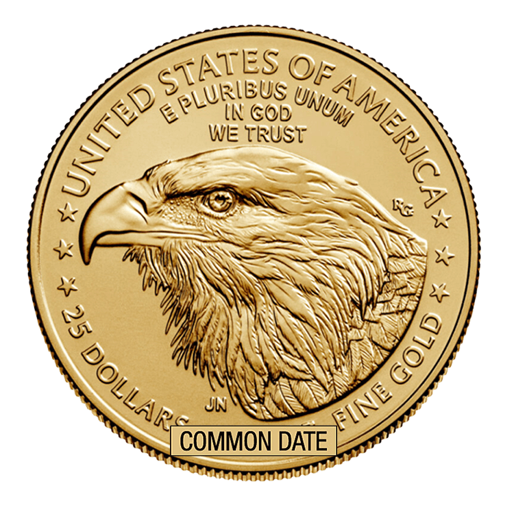 12 oz American Gold Eagle Coin (Common Date) front