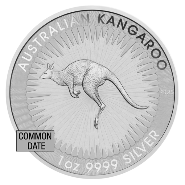 1 oz Australian Silver Kangaroo Coin (Common Date) front