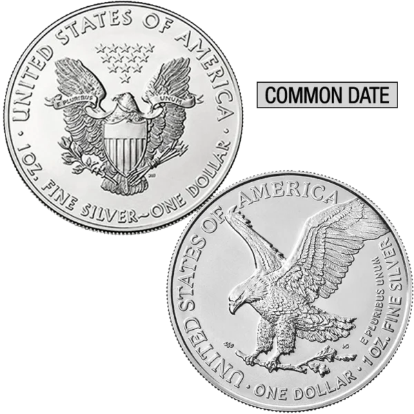 1 oz American Silver Eagle Coin (Common Date) front