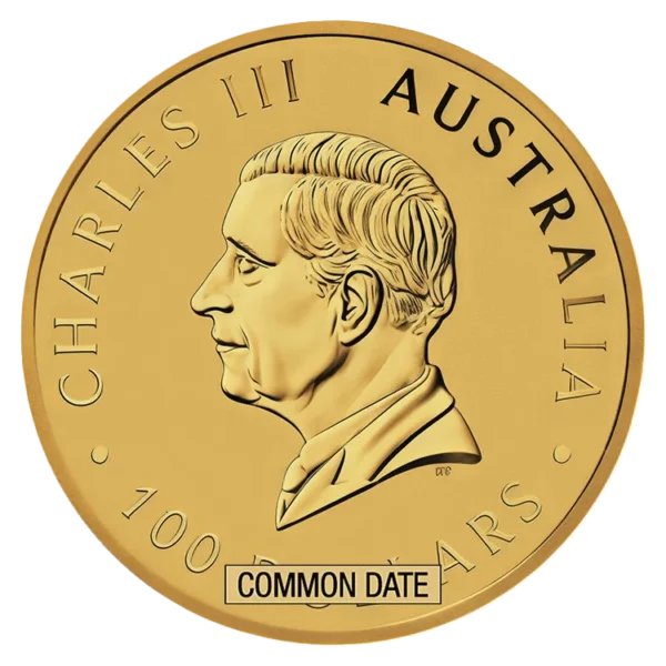 1 oz Australian Kangaroo Gold Coin (Common Date) front