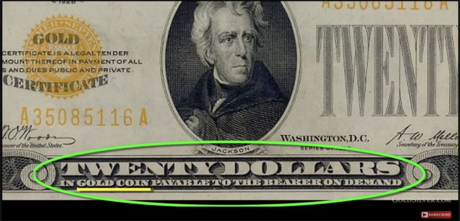 Figure: Early U.S. currency was redeemable for gold. 