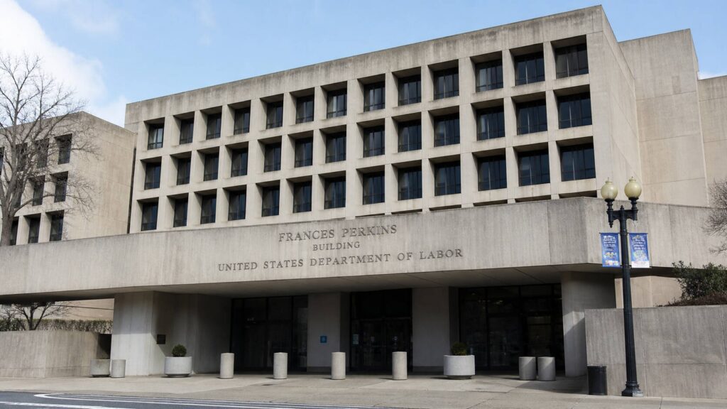 Exterior of the Frances Perkins Building, headquarters of the United States Department of Labor in Washington D.C., where the monthly nonfarm payrolls report is published.