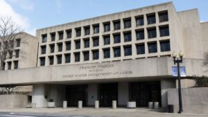Exterior of the Frances Perkins Building, headquarters of the United States Department of Labor in Washington D.C., where the monthly nonfarm payrolls report is published.