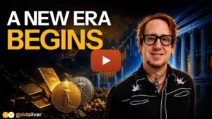 GoldSilver new chapter announcement — gold bars, silver coins, and rising markets with the text "A New Era Begins"