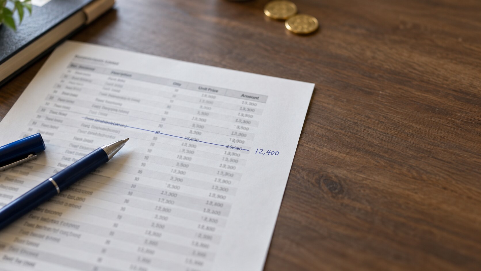 Jobs report revisions and the gold price: a printed employment table with one figure crossed out and corrected by hand.