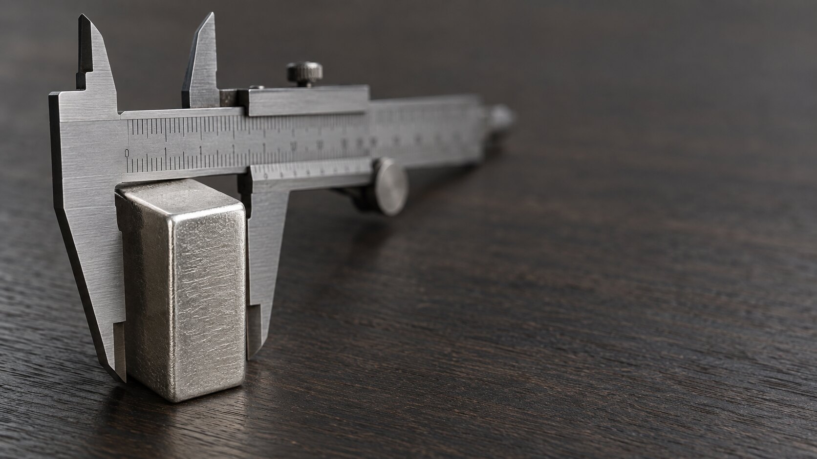 A precision caliper measuring a single silver bullion bar, illustrating the narrowing gap between spot silver and UBS's stated price forecast